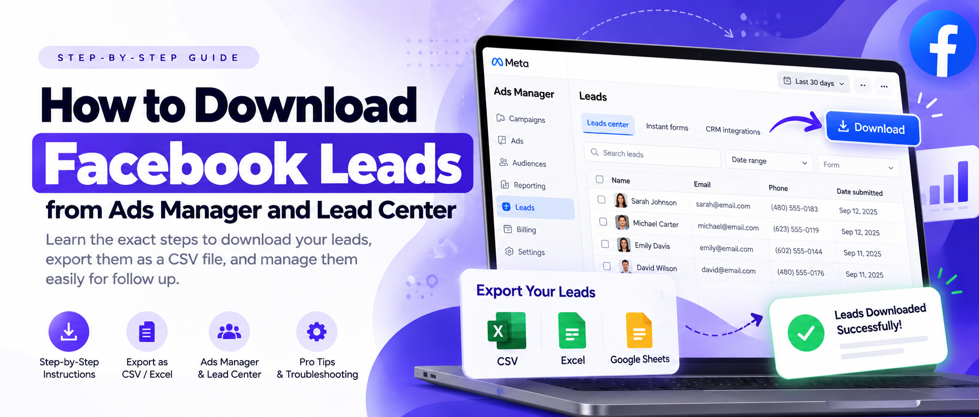 How to Download Leads from Facebook Ads Manager and Lead Center